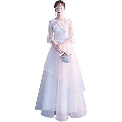 Amazon.co.jp: 他と被らない ロングドレス 二次会 パーティーにもお